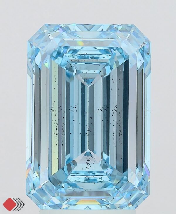 5.04 ct Emerald BLUE SI2 IGI Certified Lab Grown Diamond