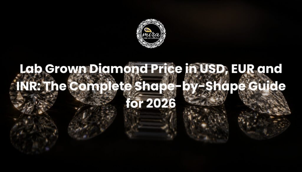 Lab grown diamond price in USD EUR and INR compared across premium diamond shapes