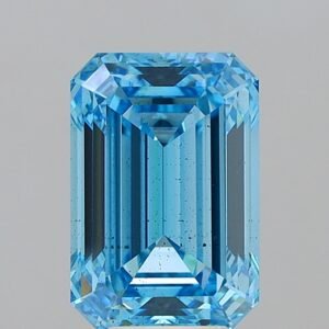 7.68 ct Emerald BLUE SI1 IGI Certified Lab Grown Diamond