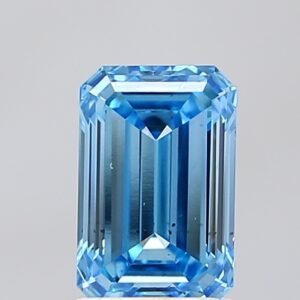 1.53 ct Emerald BLUE VS2 IGI Certified Lab Grown Diamond