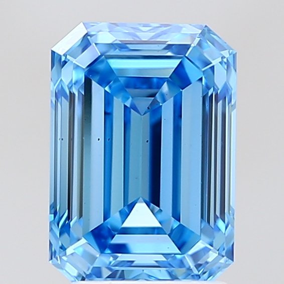 2.58 ct Emerald BLUE VS2 IGI Certified Lab Grown Diamond