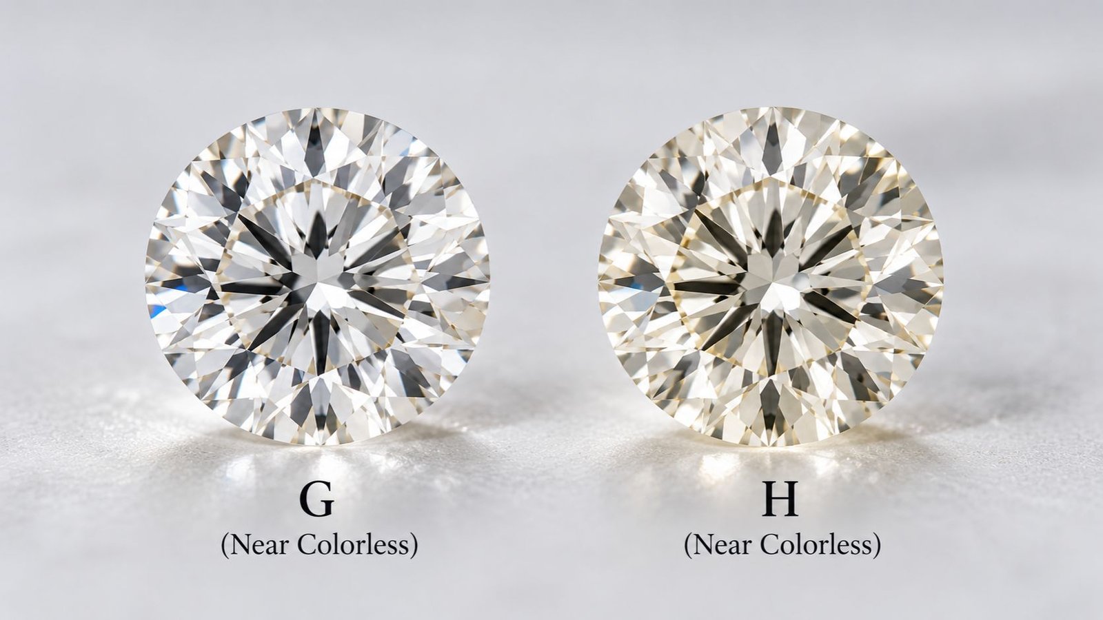 Comparing two diamonds with adjacent color grades side by side