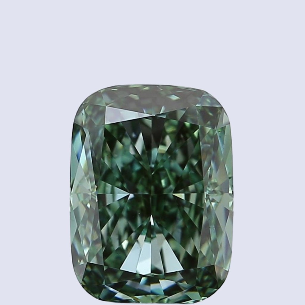Cushion Green Lab Grown Diamond – Fancy Green Color | Mira Art Collection