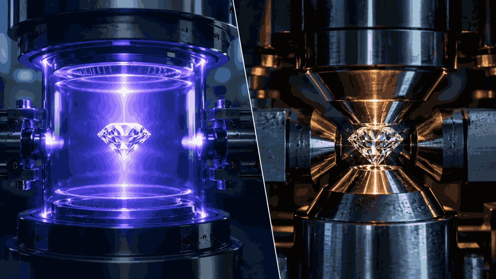 CVD versus HPHT lab grown diamond growing process comparison