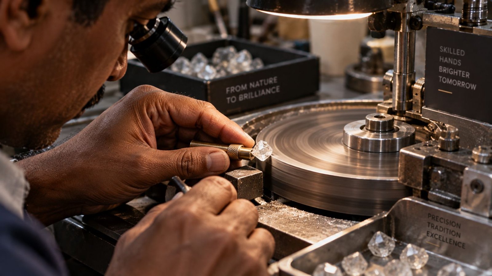 Diamond cutting and polishing process following the growth stage