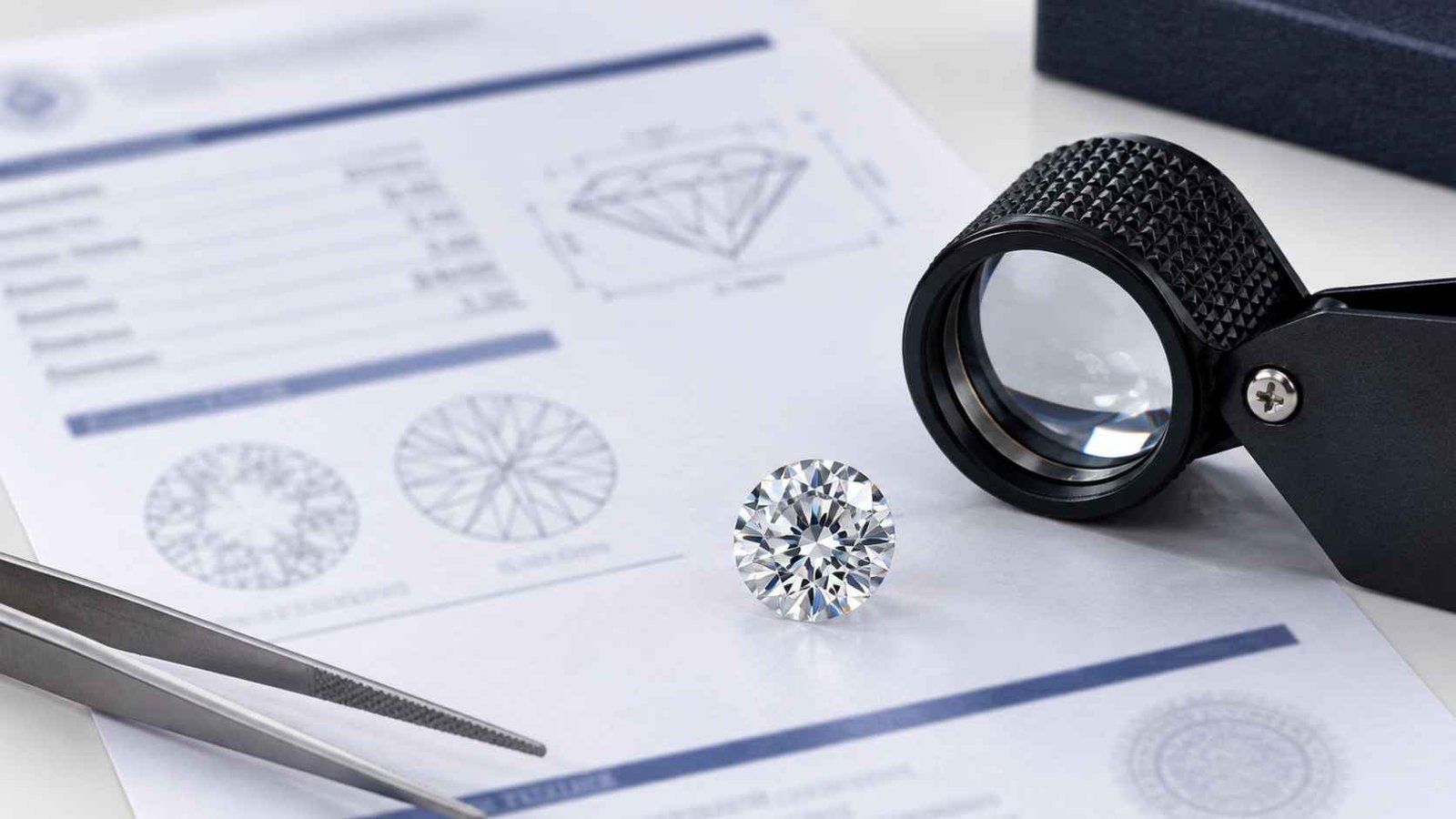 Diamond grading certificate showing detailed report information