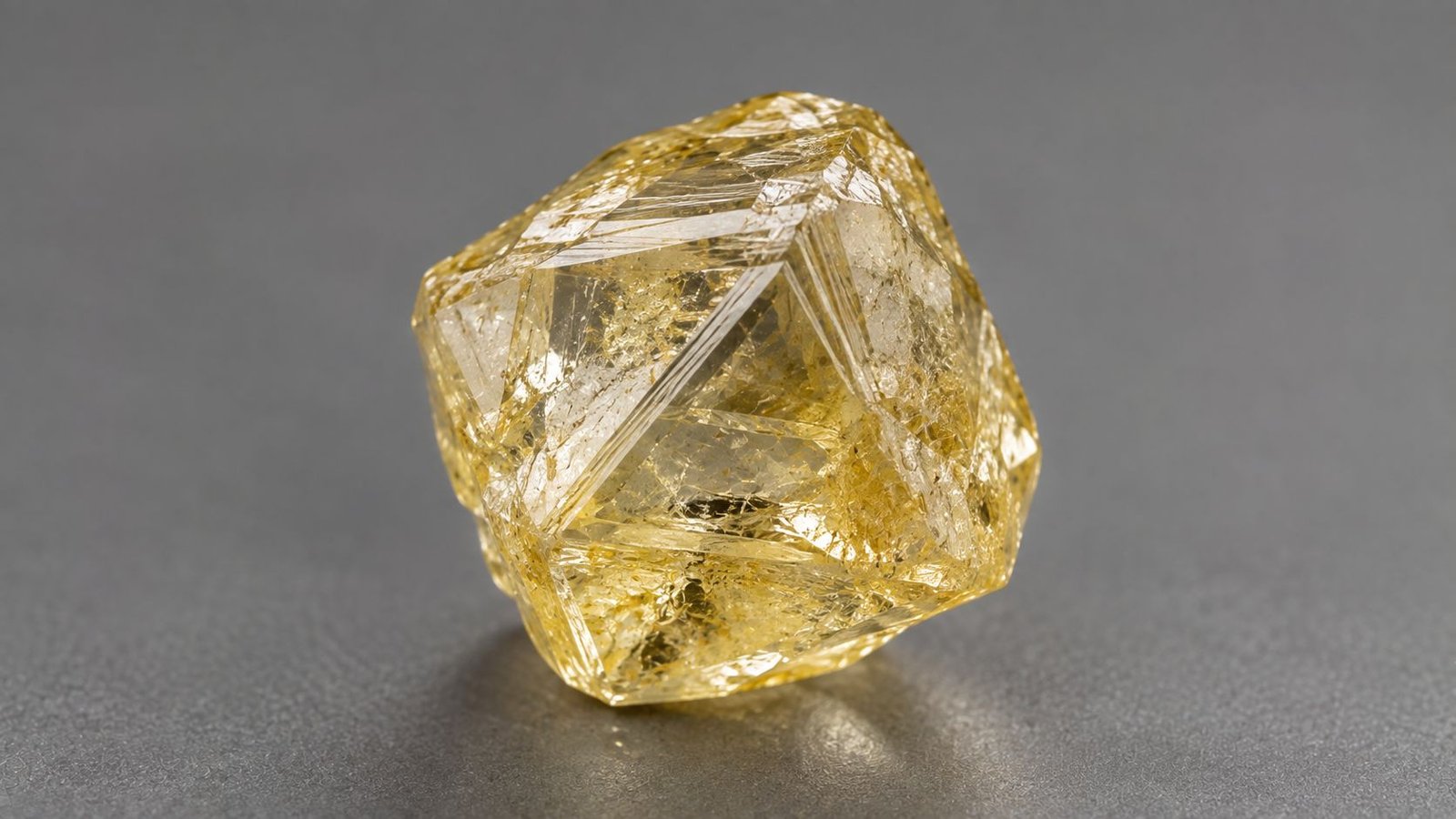 Rough diamond crystal showing growth sector structure