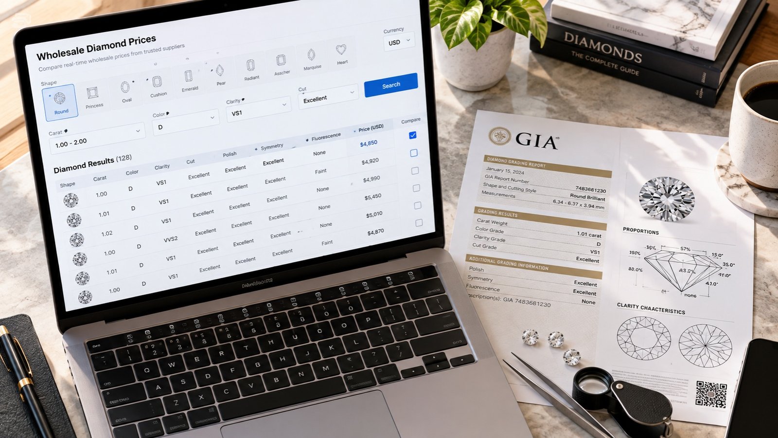 Comparing Black Friday diamonds pricing against independent verification tools