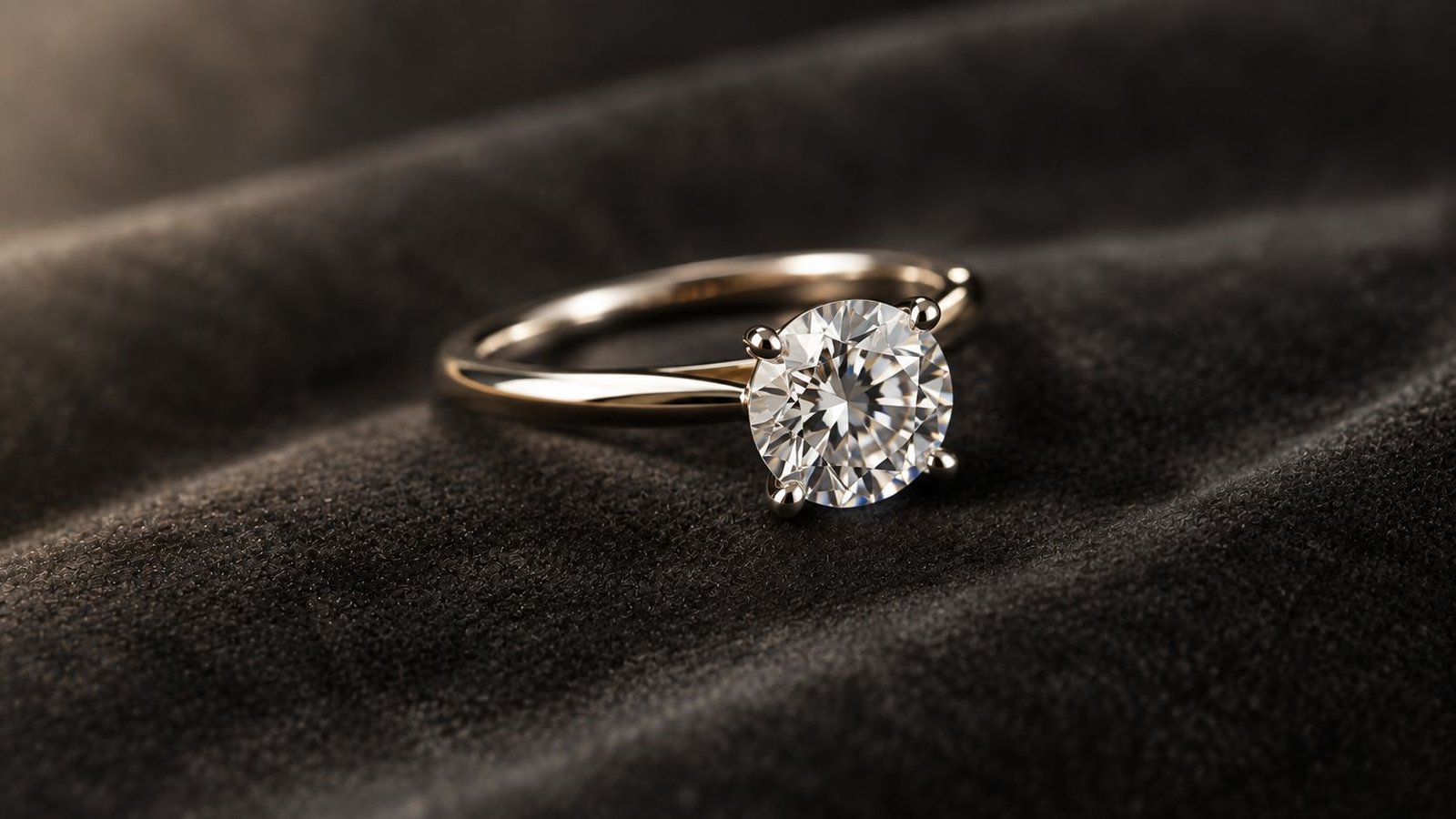 Solitaire diamond ring setting with a single centre stone on a slim band