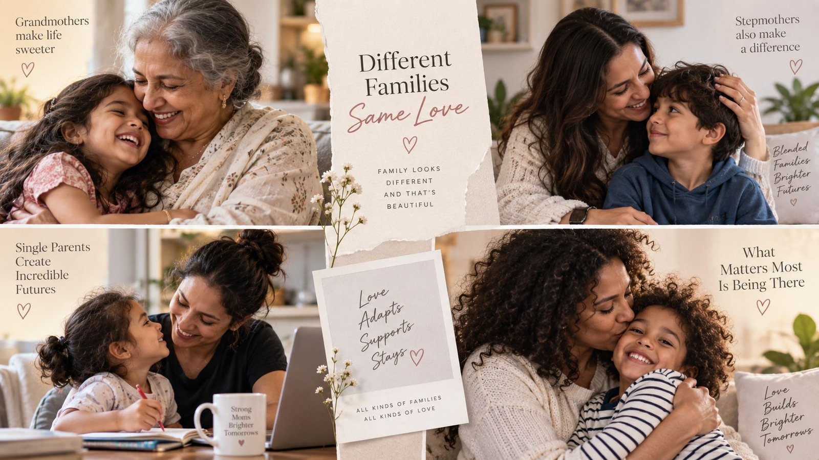 Diverse mother figures represented in inclusive Mother's Day marketing