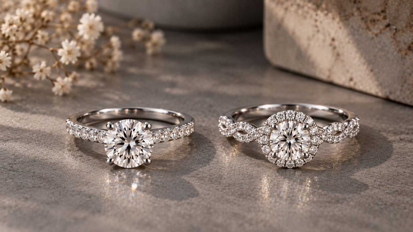 Two coordinated lab-grown diamond rings for a dual proposal