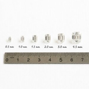 Emerald cut diamond millimeter size comparison chart with ruler for accurate measurement – Mira Art Collection