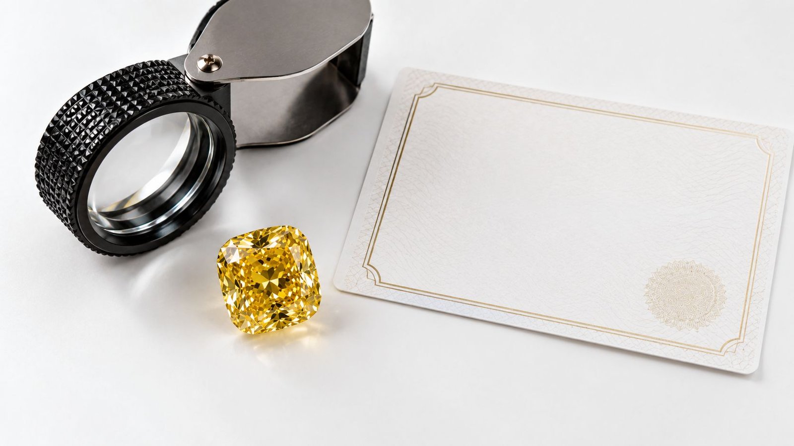 Fancy colored diamond certification and origin documentation setup
