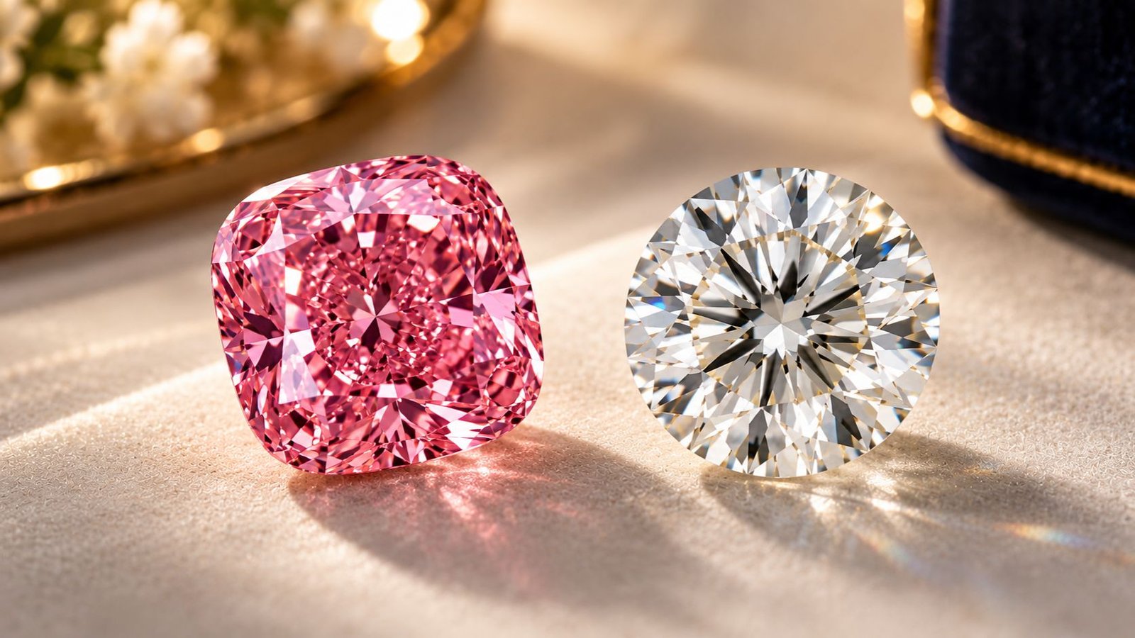 Fancy colored diamond shown separately from the standard D-to-Z color scale