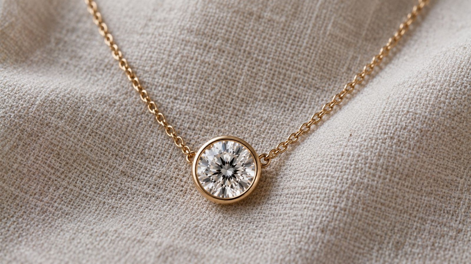 Single stone floating solitaire lab grown diamond pendant on a thin chain from miraartcollection.