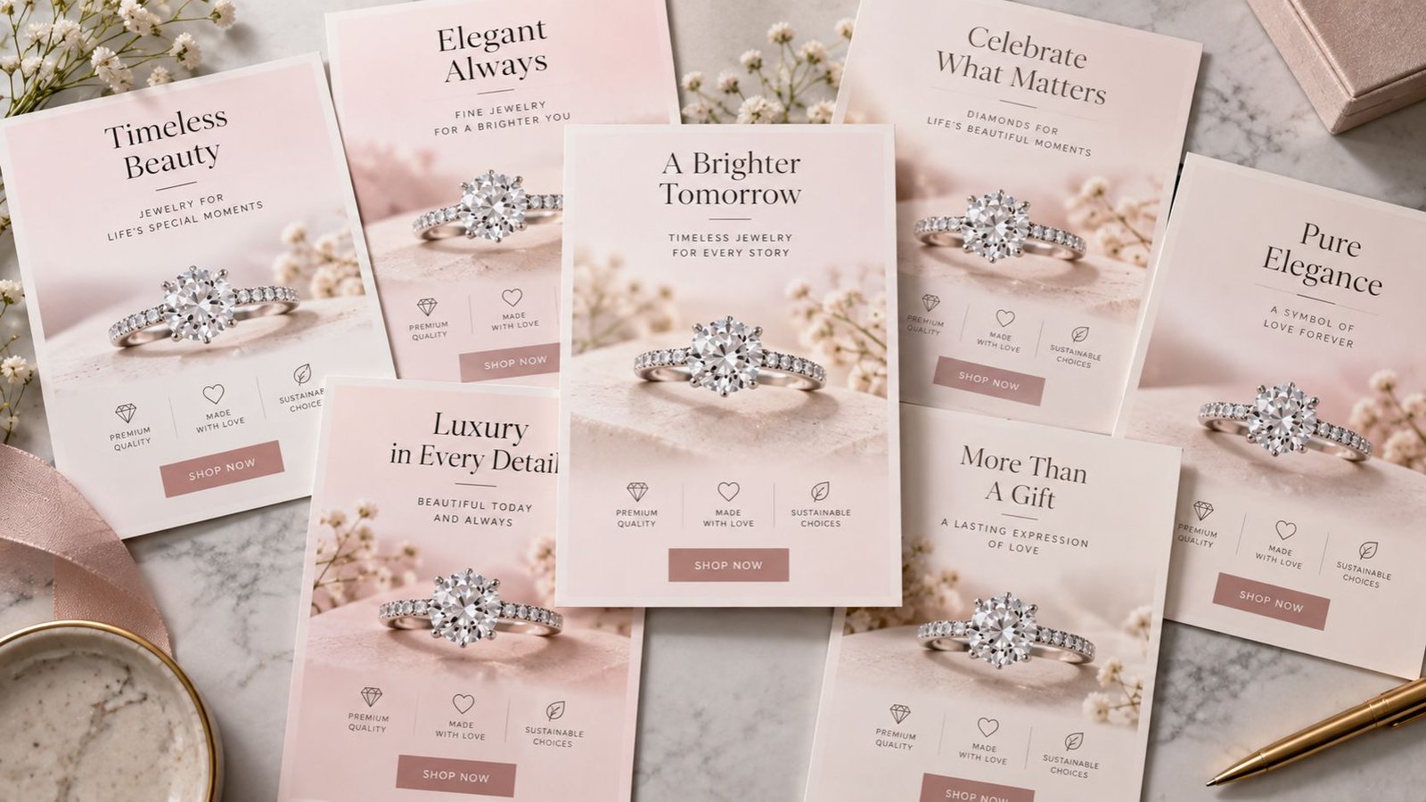 Generic Mother's Day jewelry marketing patterns that blend together