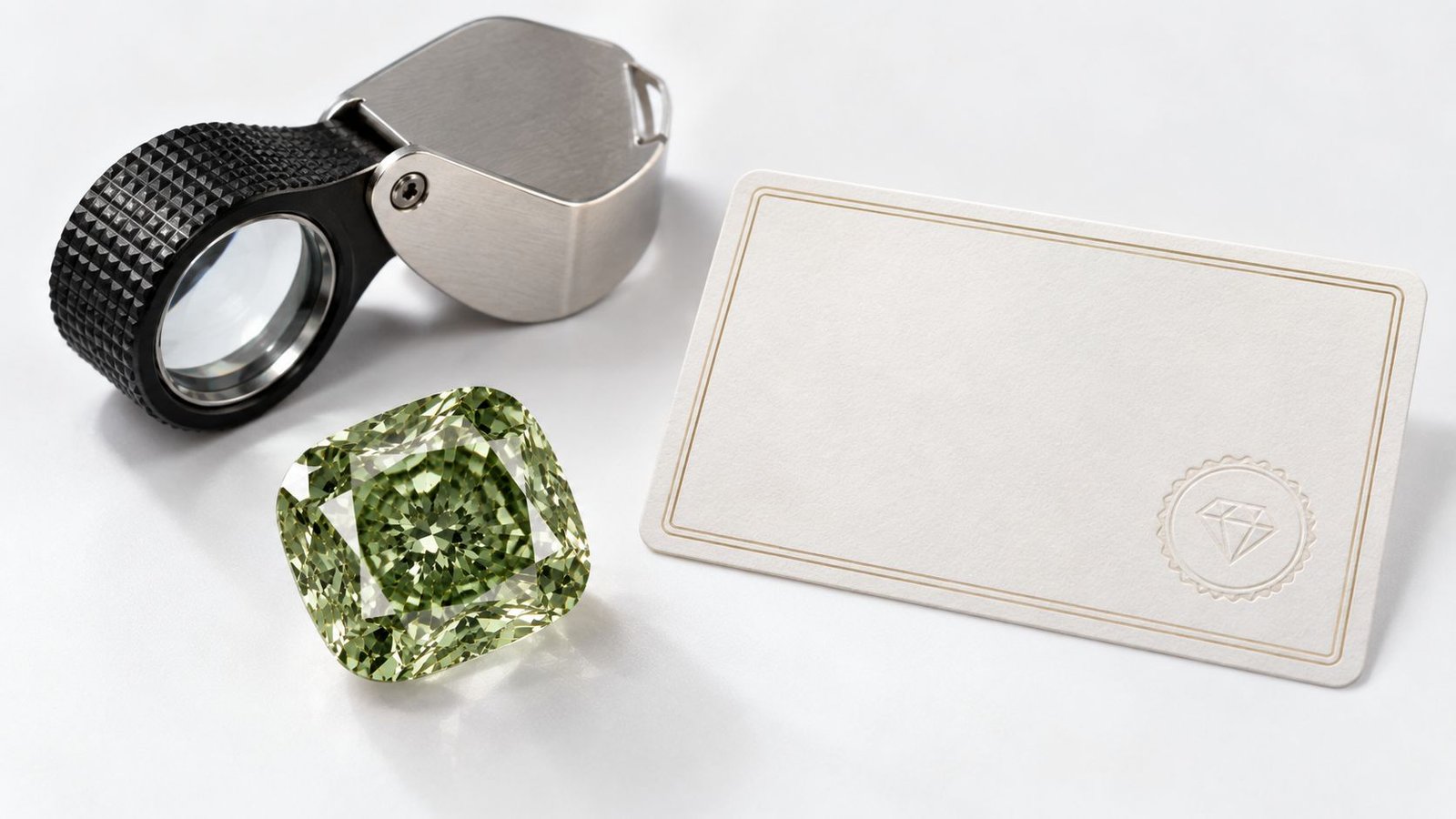 Green and Orange Diamonds certification and grading setup