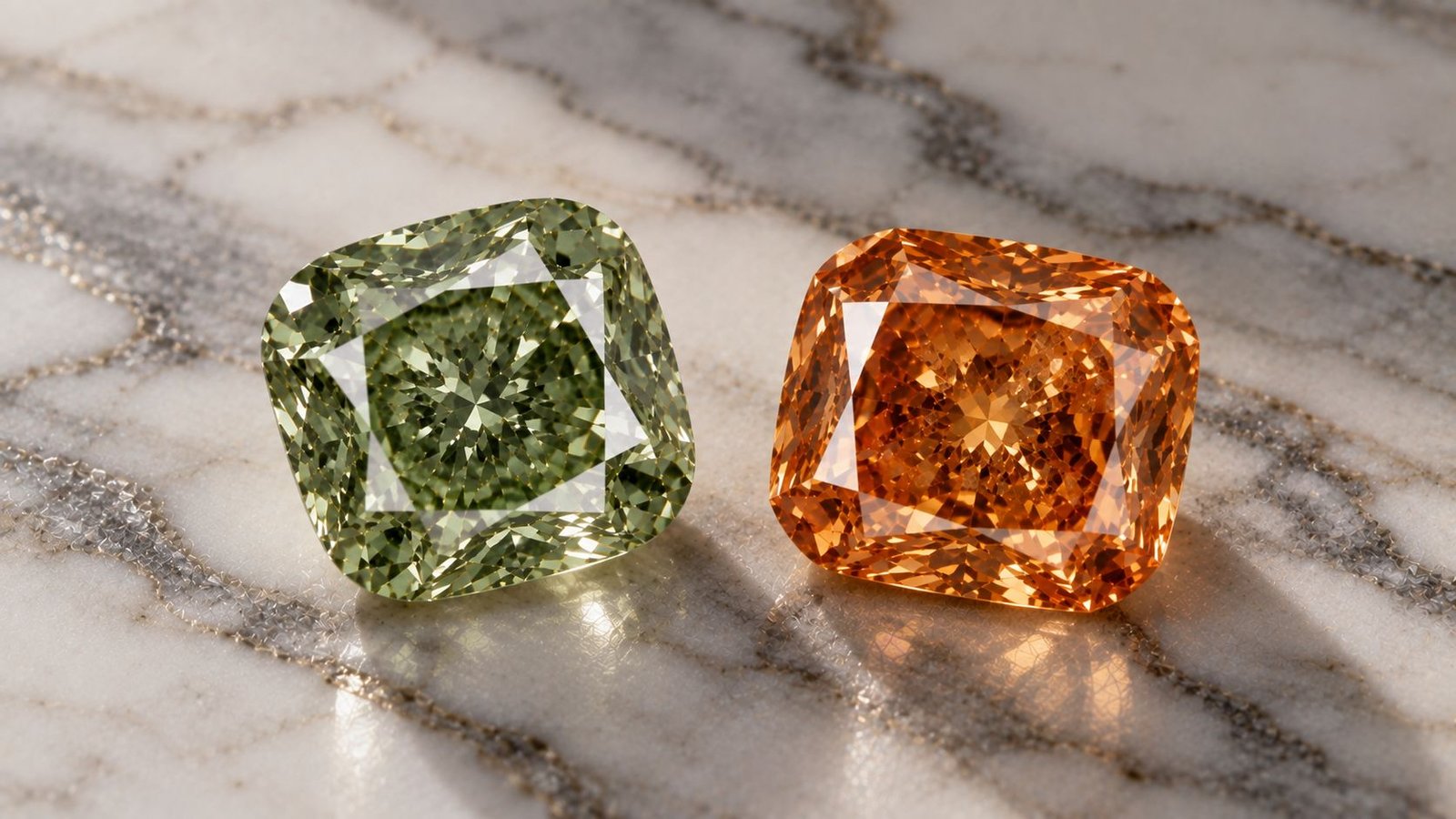 Green and Orange Diamonds price comparison between lab-grown and natural stones