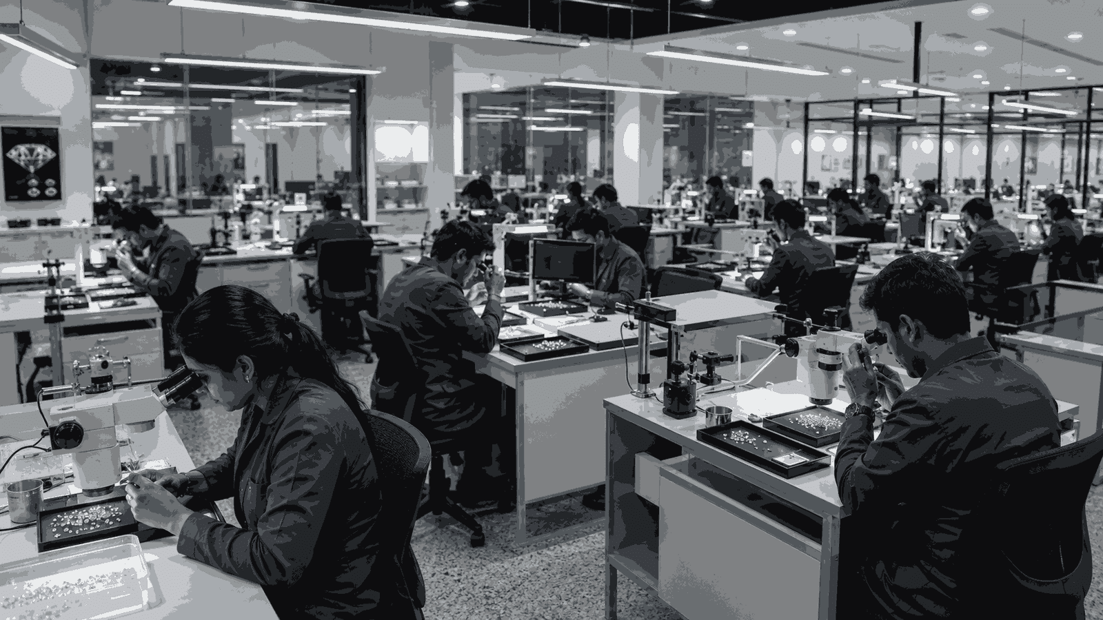 IGI diamond certification facility processing lab grown diamonds in India