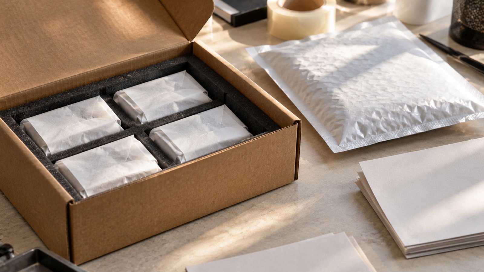 Insured shipping parcel of wholesale lab grown diamonds from miraartcollection prepared for import to the USA.