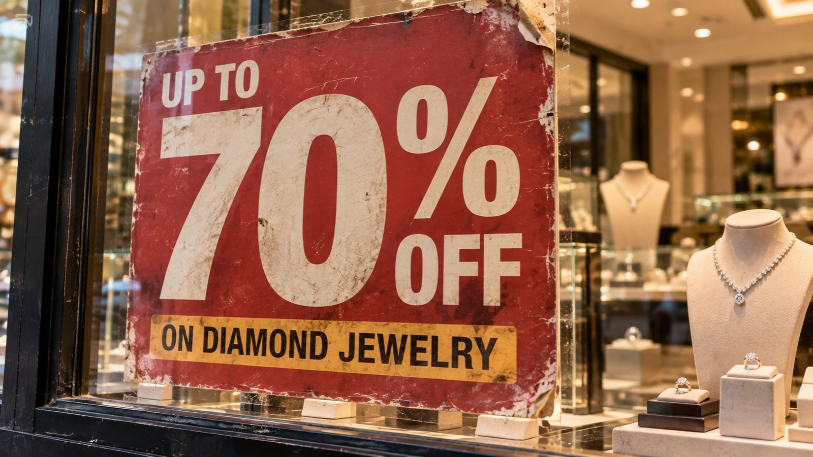 Inflated discount signage as a red flag in Black Friday diamonds sales