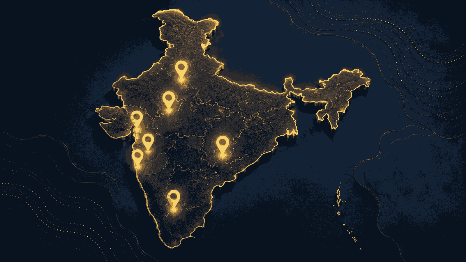 Map of India highlighting cities with varying lab grown diamond retail prices