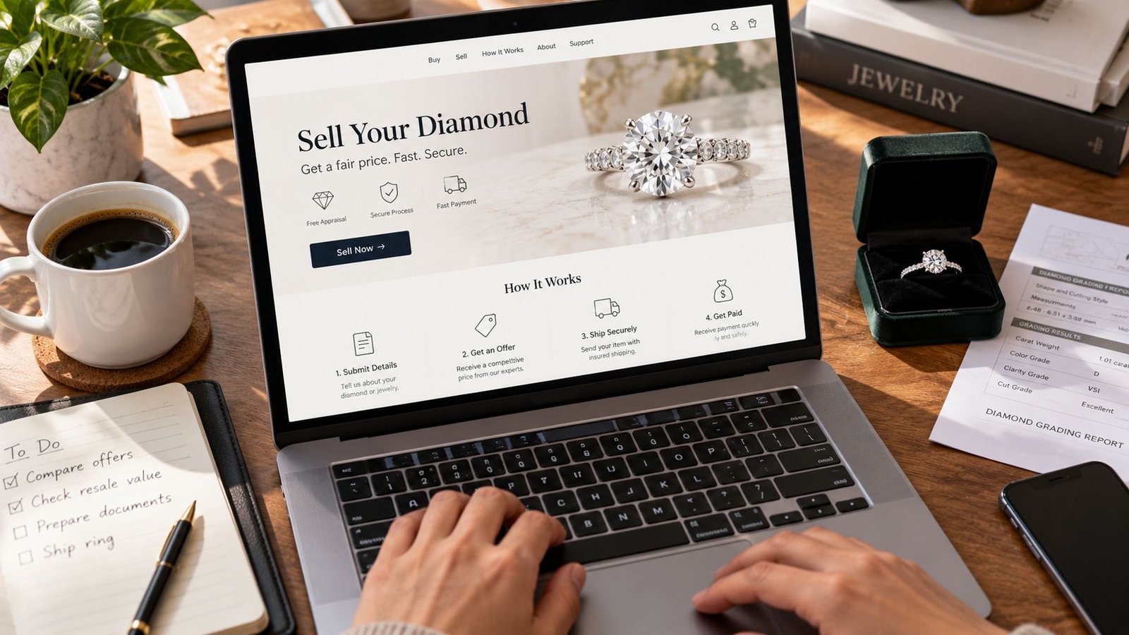 Online diamond resale platform as an alternative to pawning