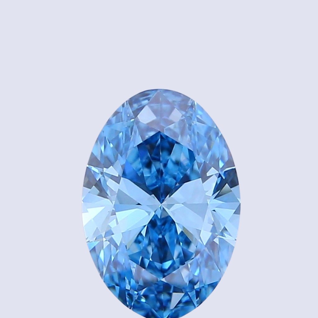 Oval Blue Lab Grown Diamond – Fancy Blue Color | Mira Art Collection