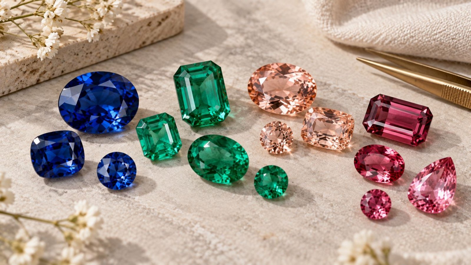 Popular gemstone combinations used in mixed gemstone clusters
