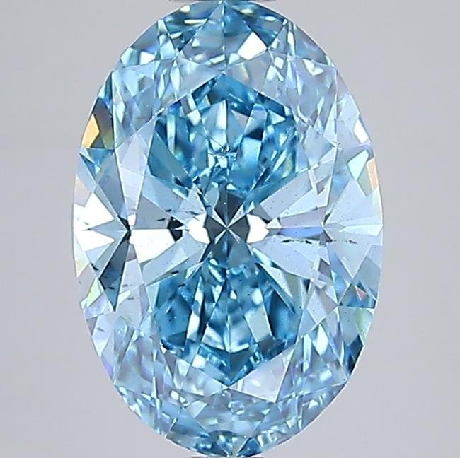3.55 ct Oval BLUE SI1 IGI Certified Lab Grown Diamond