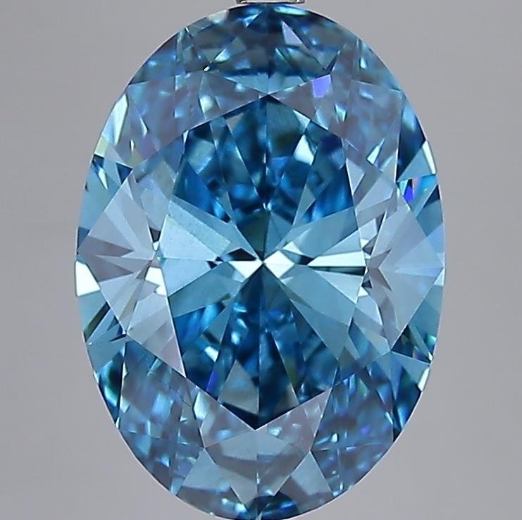 7.02 ct Oval BLUE VS2 IGI Certified Lab Grown Diamond