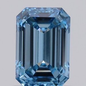 0.69 ct Emerald BLUE VS1 IGI Certified Lab Grown Diamond