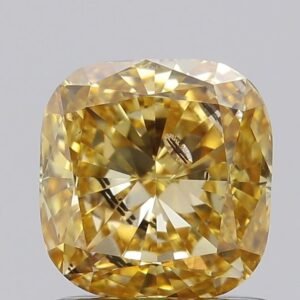 1.04 ct Cushion YELLOW I1 IGI Certified Lab Grown Diamond