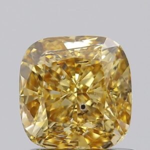 1.00 ct Cushion YELLOW I1 IGI Certified Lab Grown Diamond