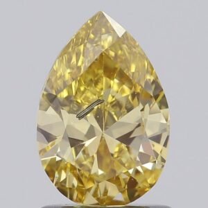 1.00 ct Pear YELLOW I1 IGI Certified Lab Grown Diamond
