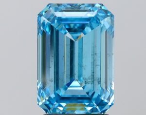 2.99 ct Emerald BLUE SI1 IGI Certified Lab Grown Diamond