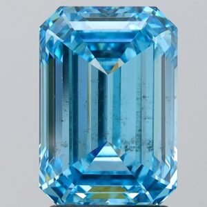 2.99 ct Emerald BLUE SI1 IGI Certified Lab Grown Diamond