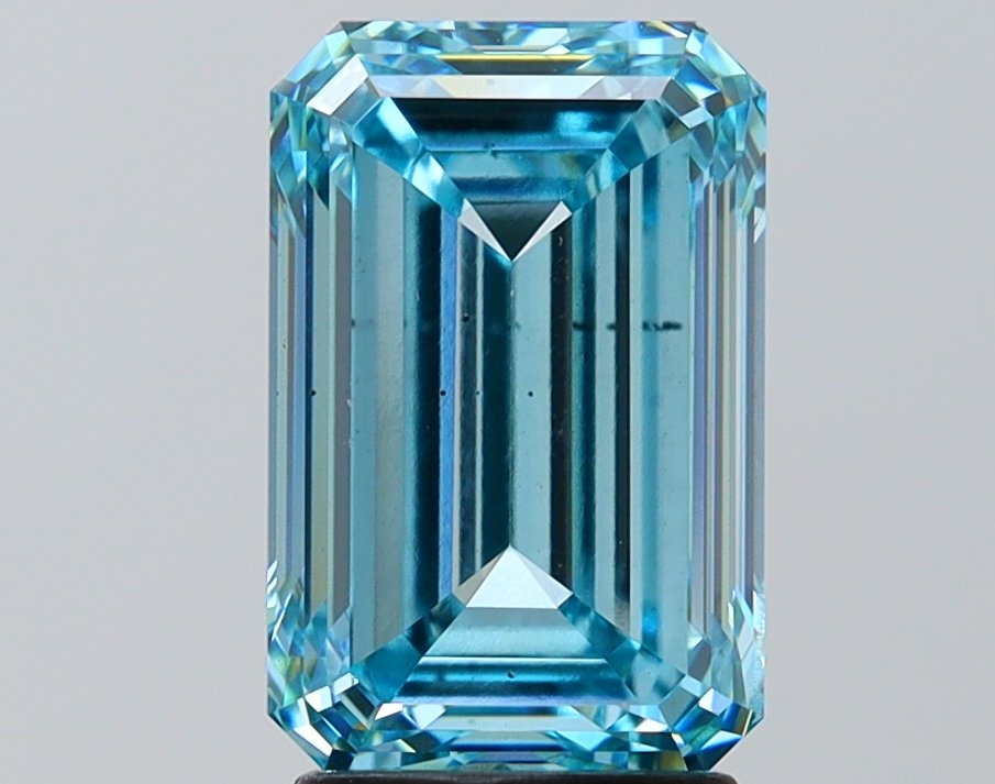 3.00 ct Emerald BLUE VS2 IGI Certified Lab Grown Diamond