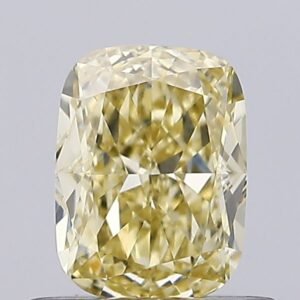 0.62 ct Cushion YELLOW VVS2 IGI Certified Lab Grown Diamond