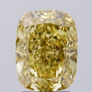 3.64 ct Cushion Yellow VVS2 IGI Certified Lab Grown Diamond