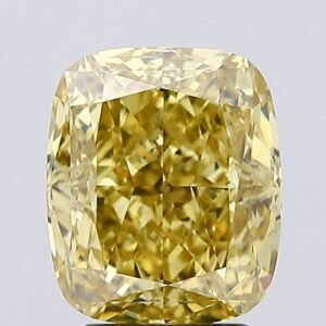 3.60 ct Cushion YELLOW SI1 IGI Certified Lab Grown Diamond