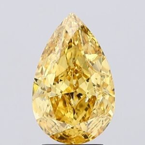 3.05 ct Pear YELLOW SI1 IGI Certified Lab Grown Diamond