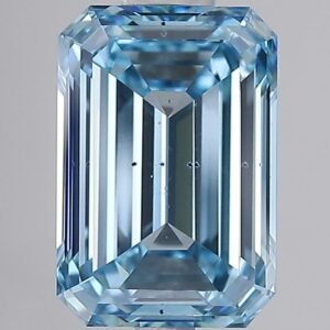 3.01 ct Emerald BLUE SI1 IGI Certified Lab Grown Diamond