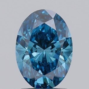 1.51 ct Oval BLUE SI1 IGI Certified Lab Grown Diamond