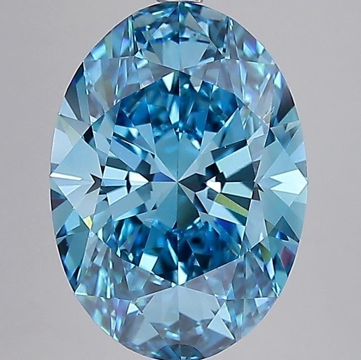 7.04 ct Oval BLUE VS2 IGI Certified Lab Grown Diamond