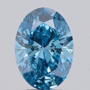 3.04 ct Oval BLUE SI2 IGI Certified Lab Grown Diamond