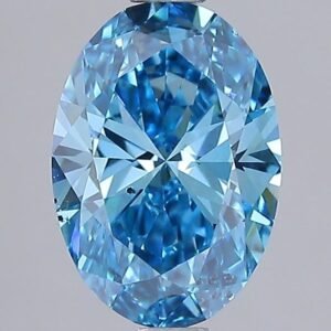 1.51 ct Oval BLUE SI1 IGI Certified Lab Grown Diamond